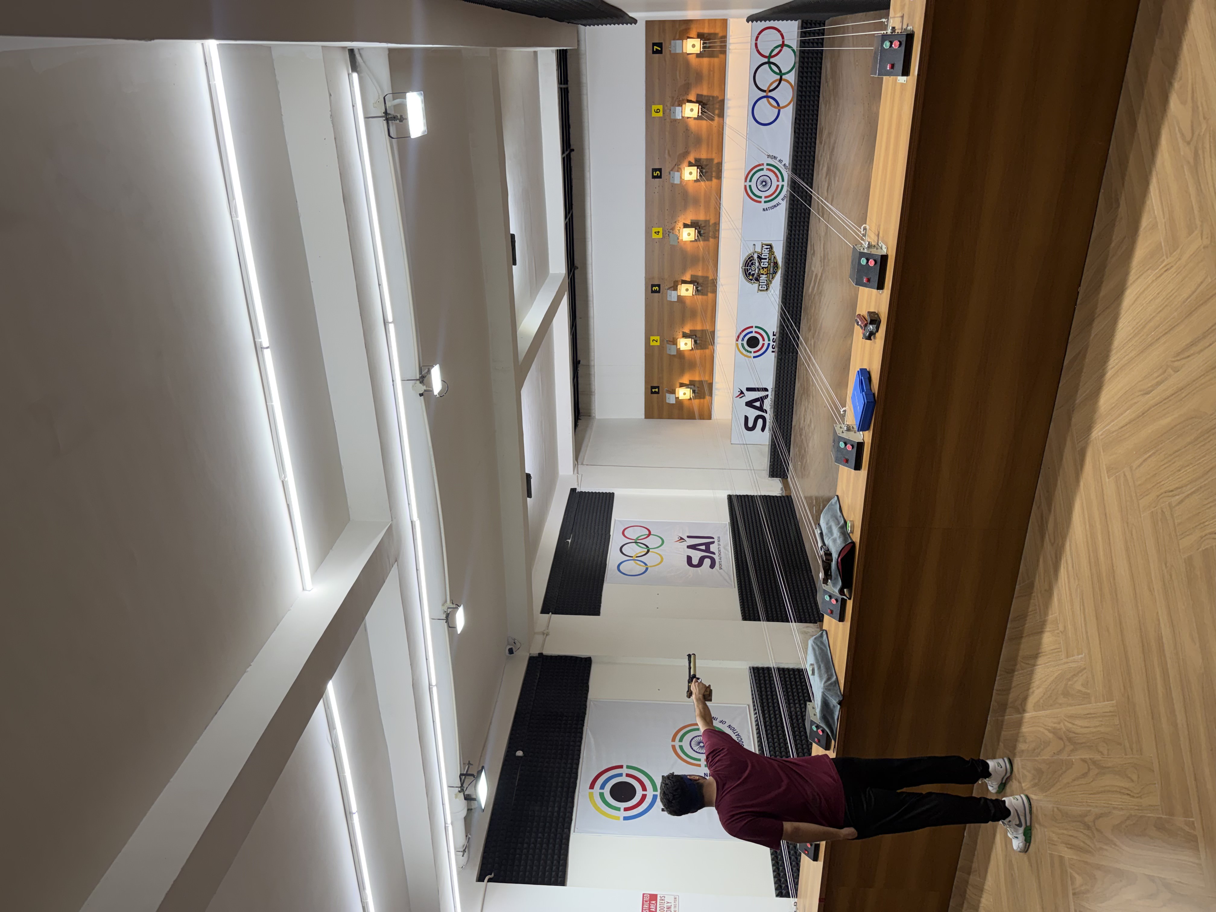 Target lanes inside Gun & Glory Shooting Range in Gurugram